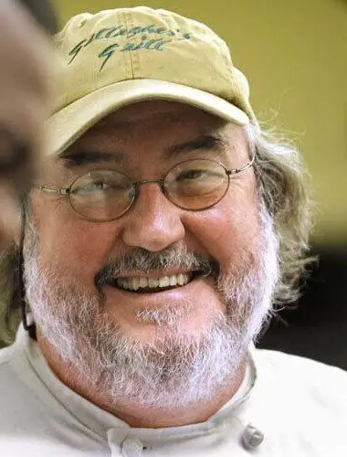 Pat Gallagher in his chef coat and cap